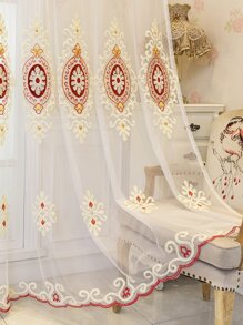 Rèm đơn bảng thêu hoa - Nhiều màu - Xem 2