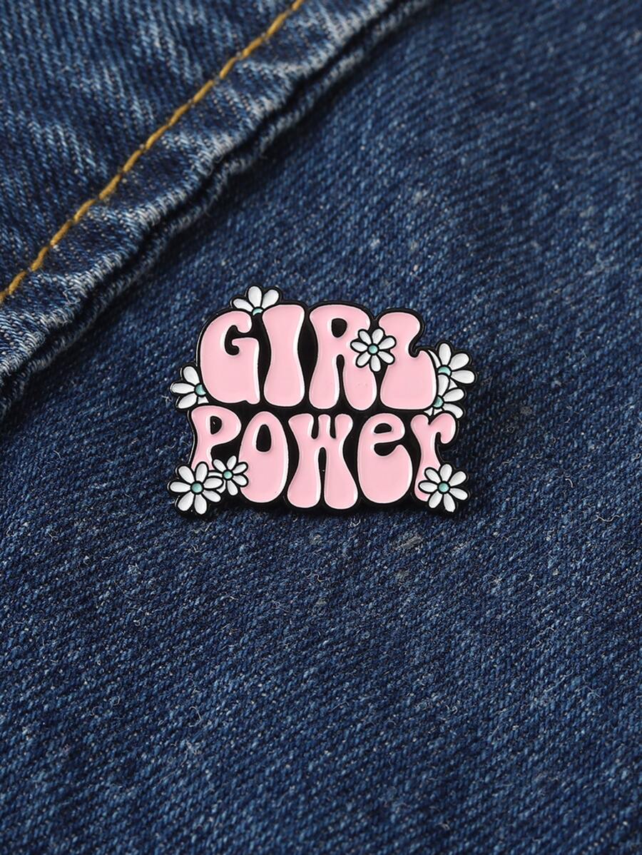 QIHOO 花朵与字母装饰胸针 情人节、妈妈、母亲、母亲节、礼物 - 彩色 - 查看 1