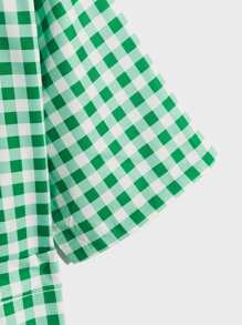 Hombres Bata de dormir de guingán con cinturón - Multicolor - Ver 3