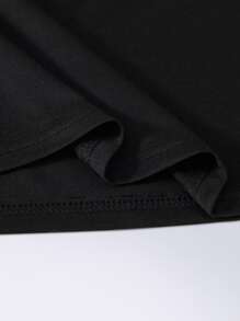 SHEIN LUNE Camiseta con estampado de letra - Negro - Ver 4