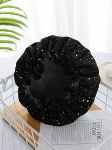 1入組星星圖案浴帽 - 黑色 - 查看 4