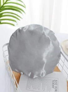 1pc Plain Double Layer Shower Cap - Grey - View 4