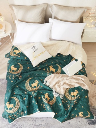 Eid Sheep Print Quilted Bedspread