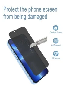 2入組螢幕隱私保護膜和2入組鏡片膜適用於iphone - 無色 - 查看 3