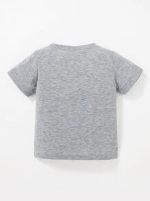 Baby Slogan Graphic Tee - Grey - View 2