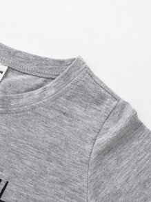 Baby Slogan Graphic Tee - Grey - View 4