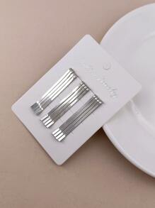 12pcs Simple Hair Clip Casual Claw Clips Hair Claws Hair Barrettes, Hair Accessories - Silver - View 1