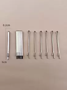 12pcs Simple Hair Clip Casual Claw Clips Hair Claws Hair Barrettes, Hair Accessories - Silver - View 3