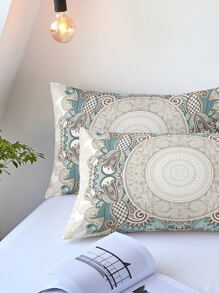 Mandala Print Duvet Cover Set Without Filler - Multicolor - View 5