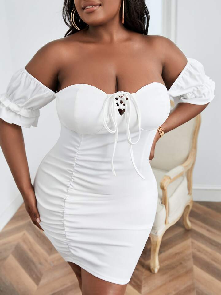 lace up ruched bodycon dress Sexy Gothic Lace Up Ruched Bodycon Slip Dress