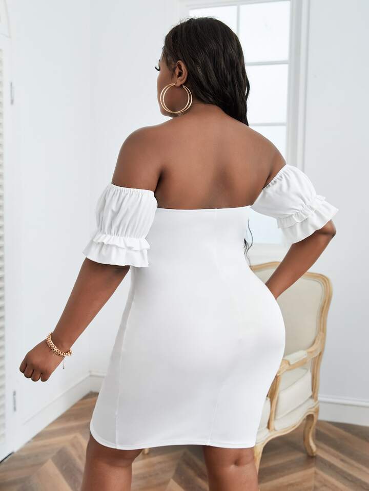 sexy lace white dress Lace-Detail Corset Mini Dress in White - 2 / Regular