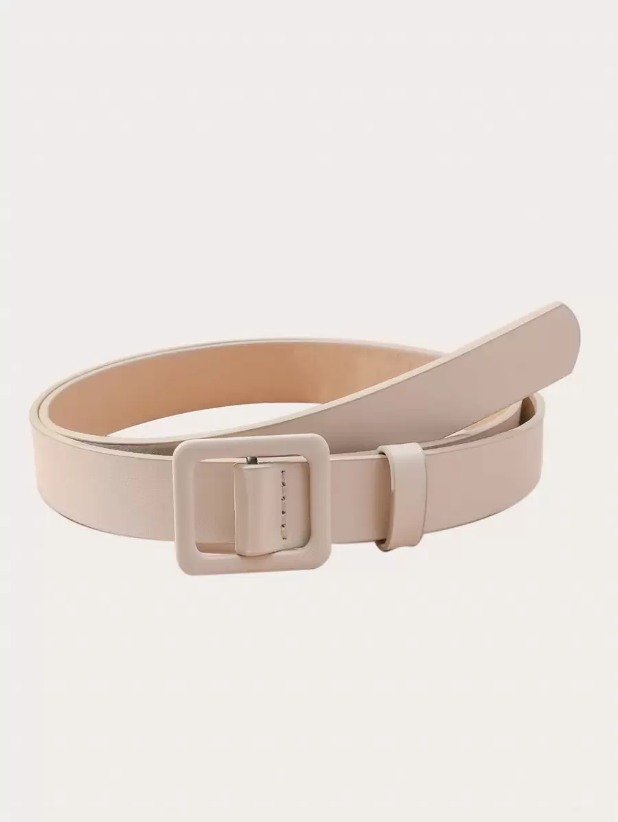 1PC Women's Belt, Made Of PU Leather, Simple And Versatile, Adjustable For Daily Use, Suitable For Gatherings And All Seasons - Beige - View 1