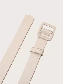 1PC Women's Belt, Made Of PU Leather, Simple And Versatile, Adjustable For Daily Use, Suitable For Gatherings And All Seasons - Beige - View 2