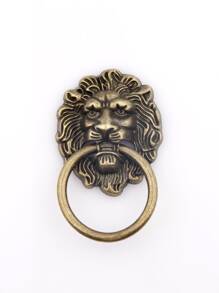 Vintage Lion Design Drawer Knob - Bronze - View 1