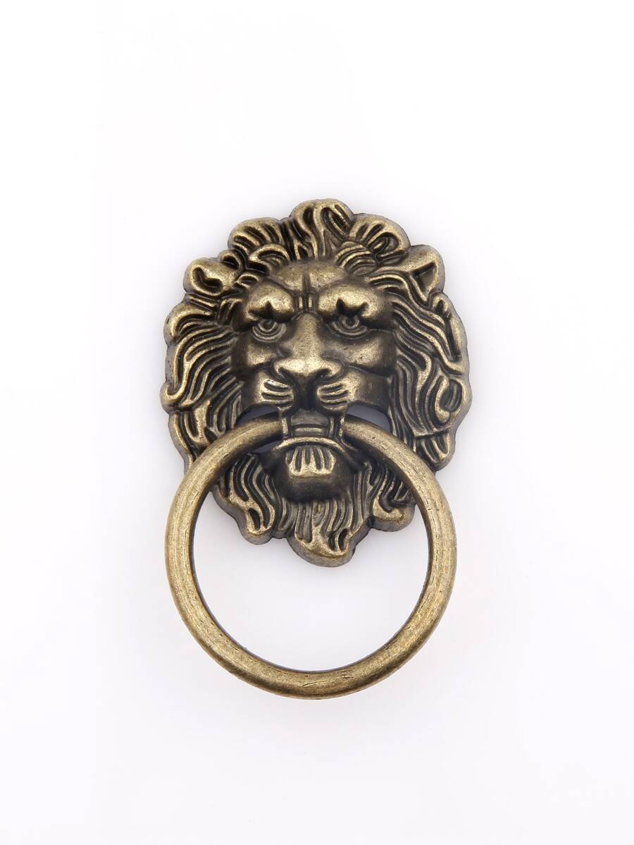 Vintage Lion Design Drawer Knob - Bronze - View 1