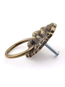 Vintage Lion Design Drawer Knob - Bronze - View 3