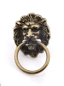 Vintage Lion Design Drawer Knob - Bronze - View 5