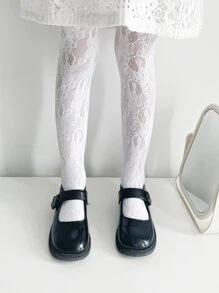 Quần bó hình hoa văn cho bé gái mới biết đi - trắng - Xem 1