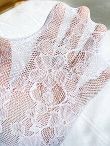 Quần bó hình hoa văn cho bé gái mới biết đi - trắng - Xem 6