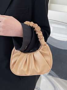 Women's Fashion Pleated Cloud Handbag For Daily Use - Khaki - View 6