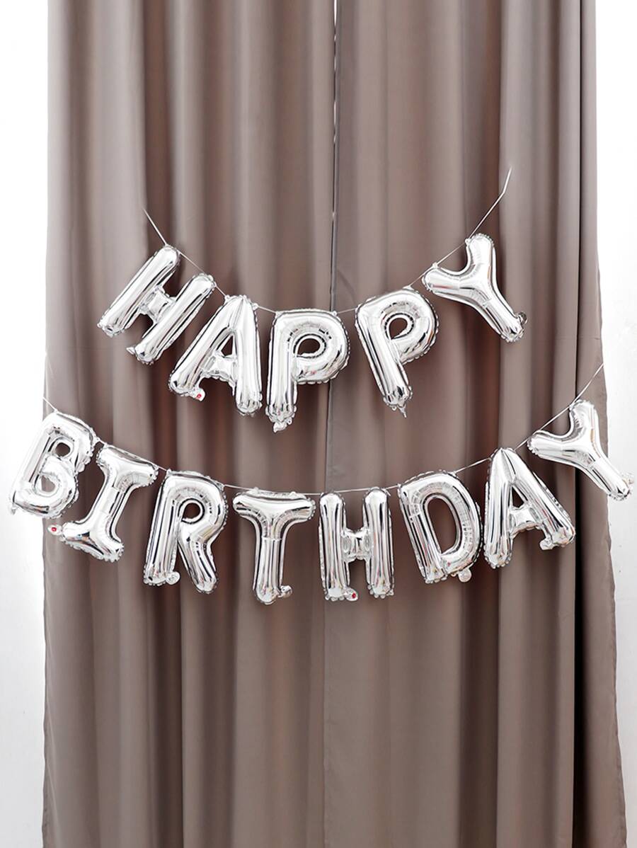 1 套生日派对气球，银色 PE 背景装饰气球，适合生日派对、圣诞节 - 銀色 - 查看 1