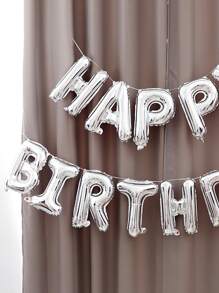 1 套生日派对气球，银色 PE 背景装饰气球，适合生日派对、圣诞节 - 銀色 - 查看 2