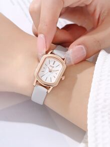 1入組極簡風格石英表 - 灰色 - 查看 2
