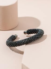 Rhinestone Decor Cuff Bangle
