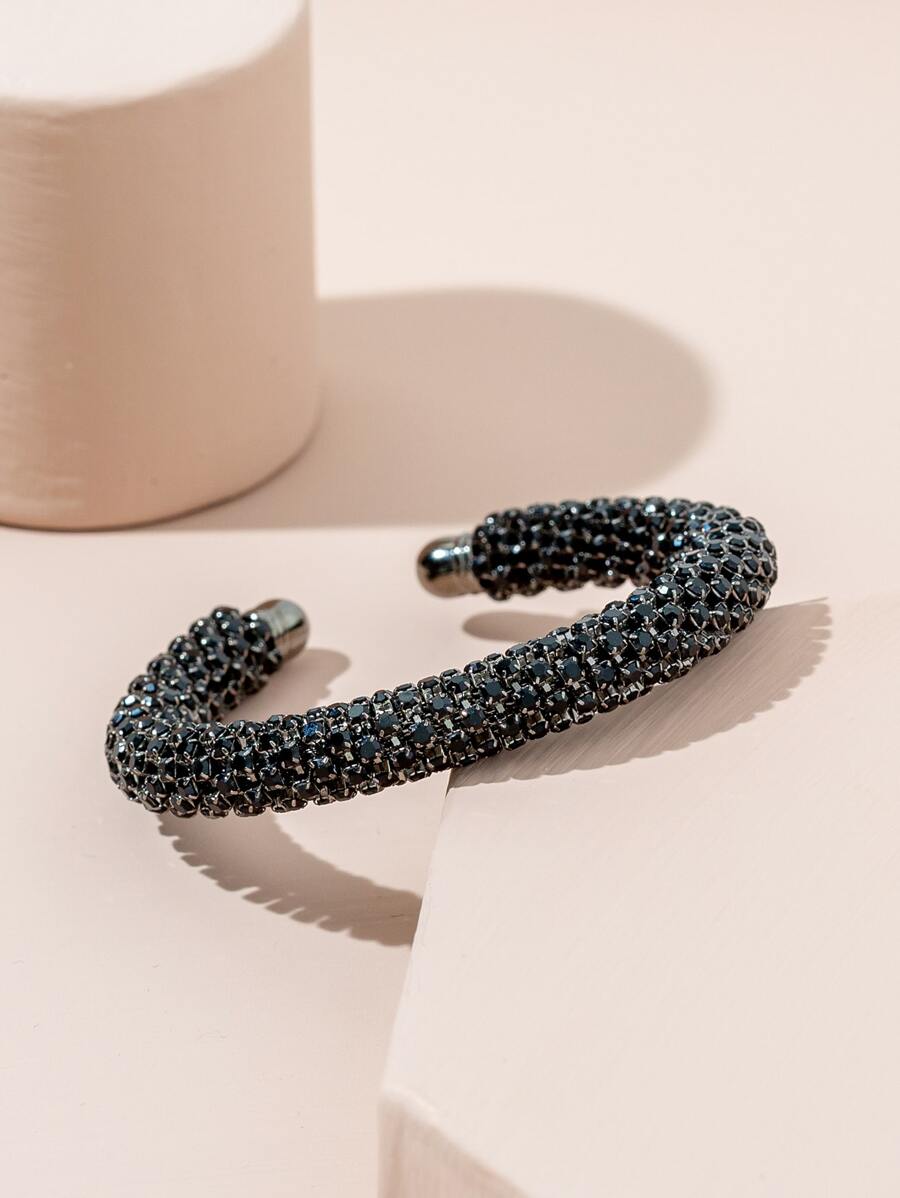 Rhinestone Decor Cuff Bangle