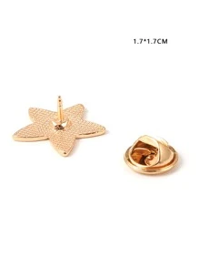 1入組金色五角星形“i Tried”胸針