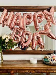 13 piezas Globo decorativo de cumpleaños - Oro rosa - Ver 4