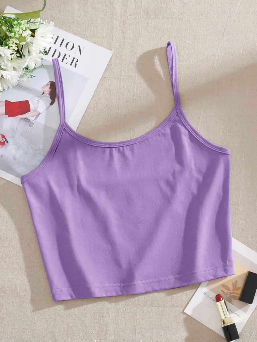 INAWLY Top de tirantes corto unicolor