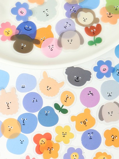 papermore 100 buah Stiker Grafis Kartun Acak untuk Perlengkapan Sekolah Kembali ke Sekolah