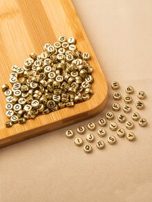 200入組字母細節釘珠 - 金黃色 - 查看 2