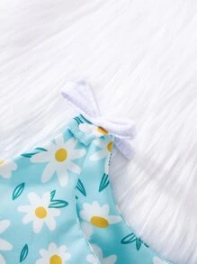 Baby Allover Floral Print Bow Shoulder Bodysuit
