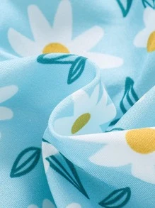 Baby Allover Floral Print Bow Shoulder Bodysuit