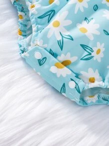 Baby Allover Floral Print Bow Shoulder Bodysuit