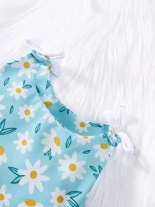Baby Allover Floral Print Bow Shoulder Bodysuit