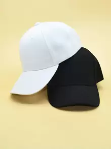 2 chiếc mũ bóng chày phong cách giản dị cho trẻ mới biết đi - Đen và trắng - Xem 1