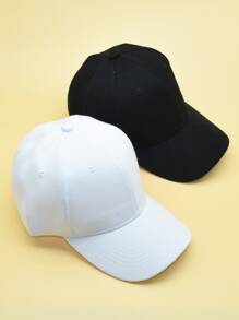 2 chiếc mũ bóng chày phong cách giản dị cho trẻ mới biết đi - Đen và trắng - Xem 2