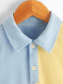 SHEIN 男童拼色polo衫 - 薄荷綠 - 查看 4