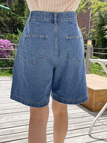 DAZY Bermuda Shorts In Denim Con Tasche Oblique