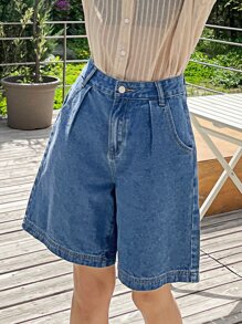 DAZY Bermuda Shorts In Denim Con Tasche Oblique