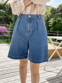 DAZY Bermuda Shorts In Denim Con Tasche Oblique