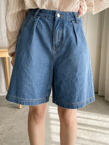 DAZY Bermuda Shorts In Denim Con Tasche Oblique