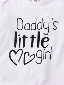 嬰兒女孩心形和字母圖形連身衣和蝴蝶結前裙和頭帶 - 彩色 - 查看 6