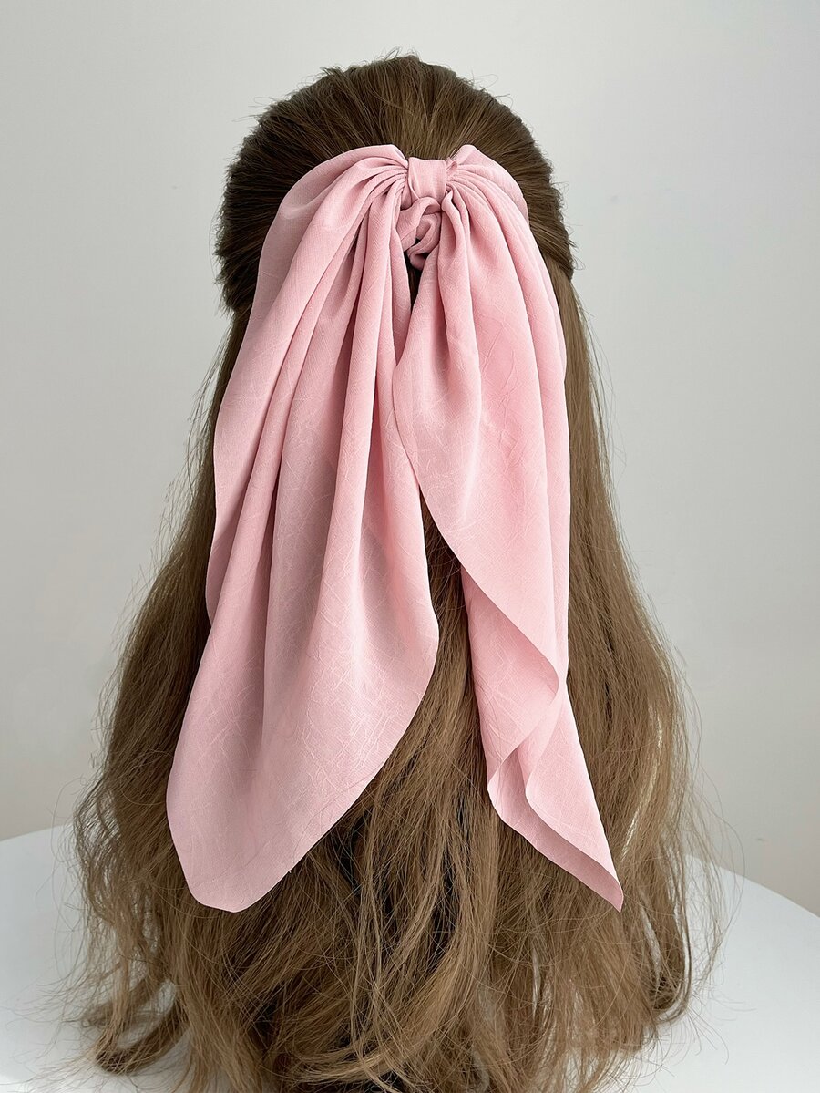 Thắt tóc khăn quàng cổ tối giản - Hồng - Xem 1