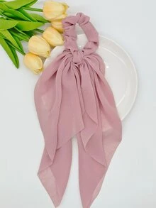 Thắt tóc khăn quàng cổ tối giản - Hồng - Xem 2