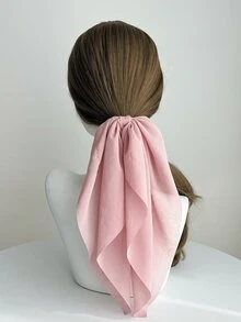 Thắt tóc khăn quàng cổ tối giản - Hồng - Xem 3