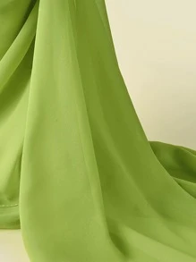 1 chiếc khăn choàng hijab chiffon màu trơn dành cho nữ thích hợp để mặc hàng ngày cho phụ kiện abaya mạng che mặt cho phụ nữ - màu xanh lá - Xem 3